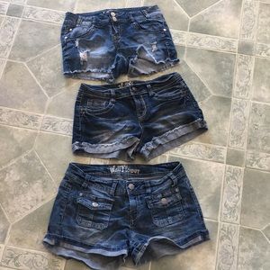3 pair of Wallflower jean shorts size 9